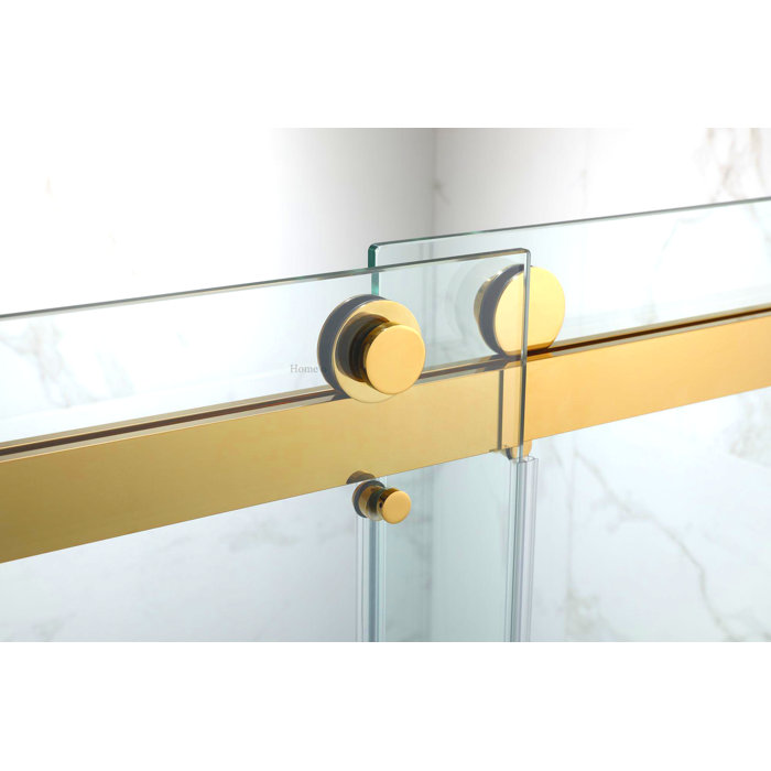 Hometo 55" 60" W x 76" H Double Sliding Frameless Shower Door